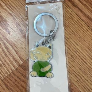 ❤️Smiling lucky cat keychain-green